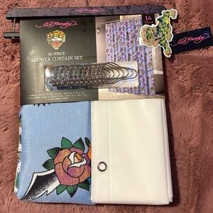 Ed Hardy Multicolor Shower Curtain Set